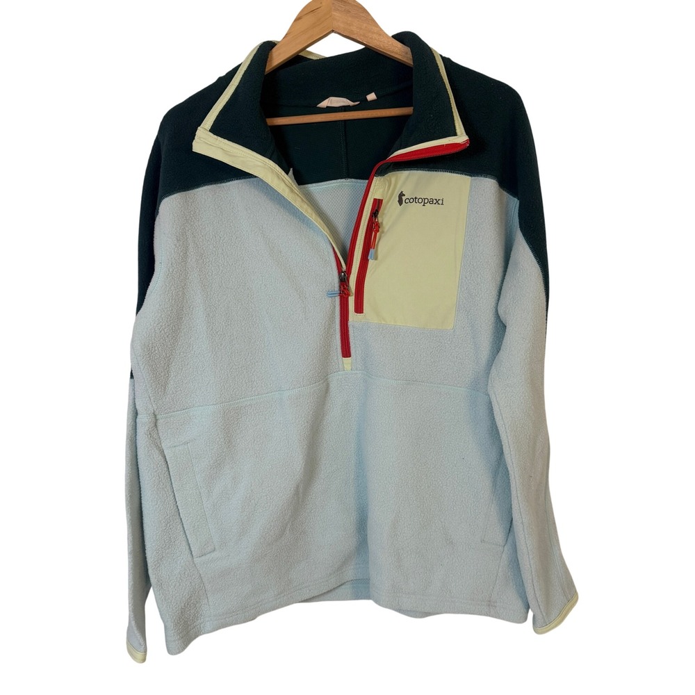 Cotopaxi Teca Fleece Pullover Mens XL Blue Teal Colorblock Excellent Half Zip
